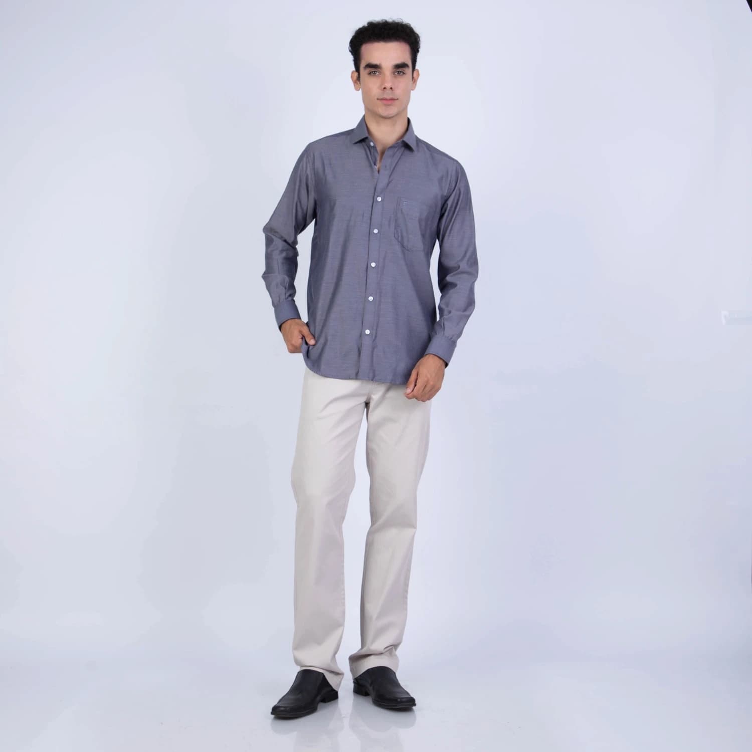 Camisa ML de Vestir Sport Etiqueta Azul con cuello frances PC-6104CA