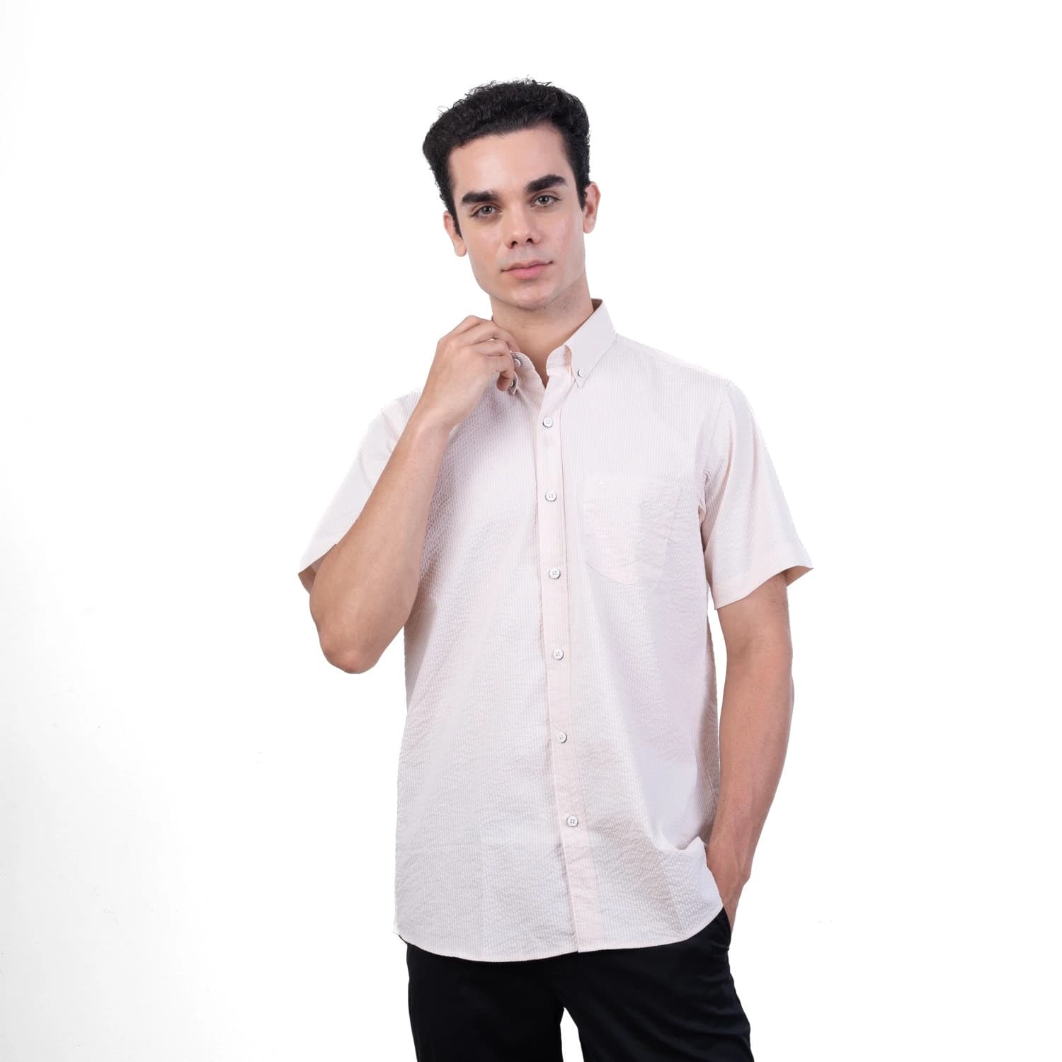 Camisa ML Etiqueta Azul con diseño frances PC-62638CAA