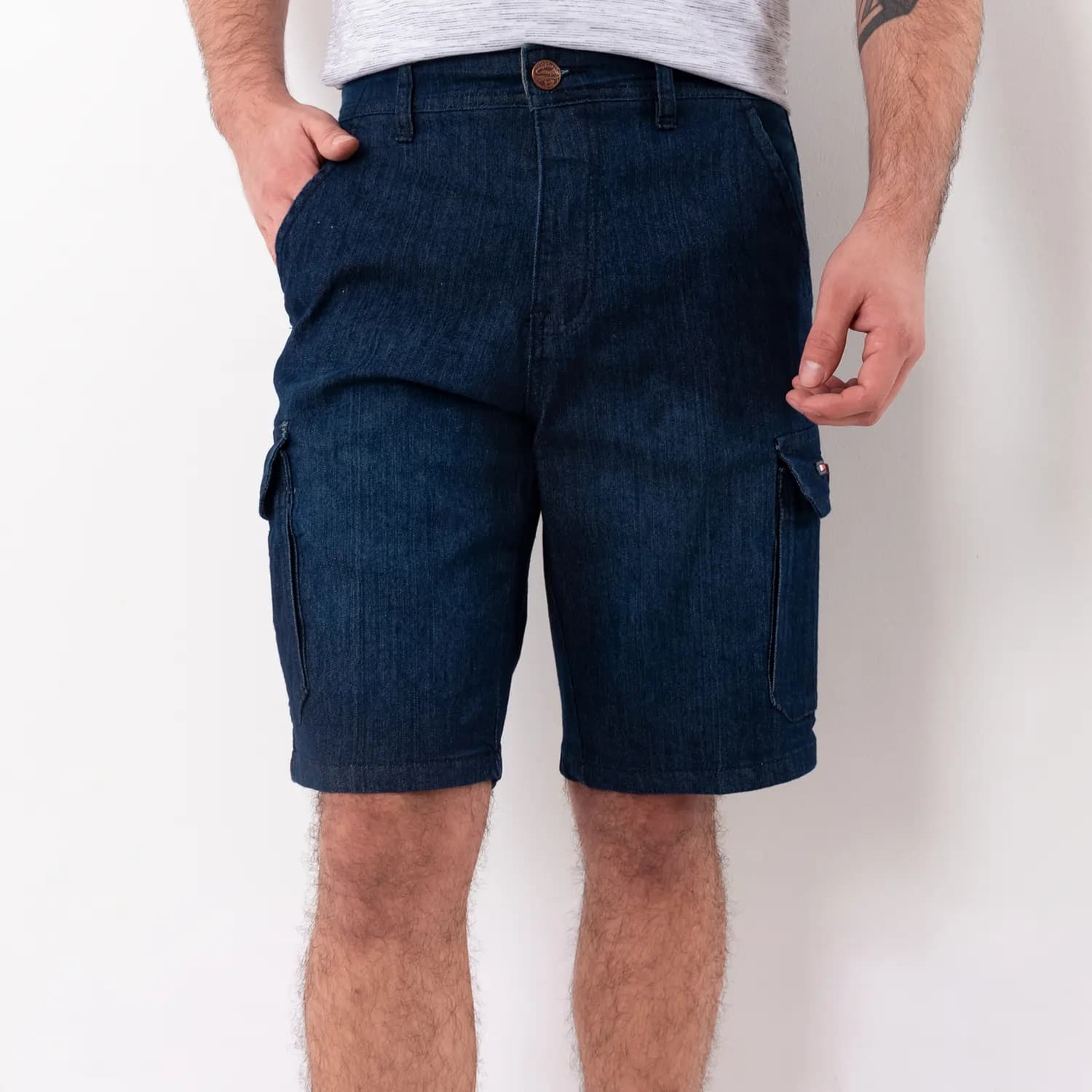 Bermuda Denim Cargo con diseño Francés SH-6209SHH
