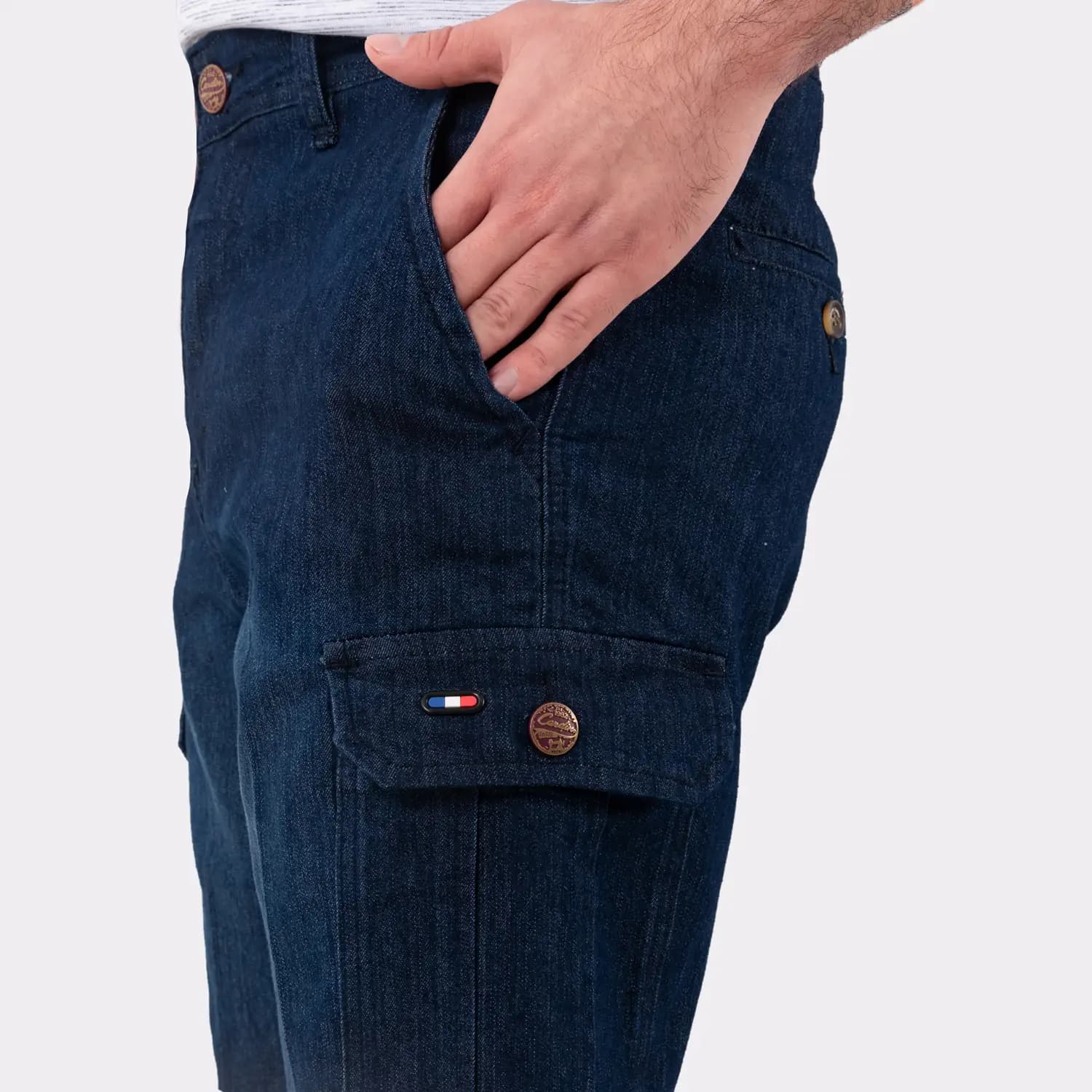 Bermuda Denim Cargo con diseño Francés SH-6209SHH vista 3