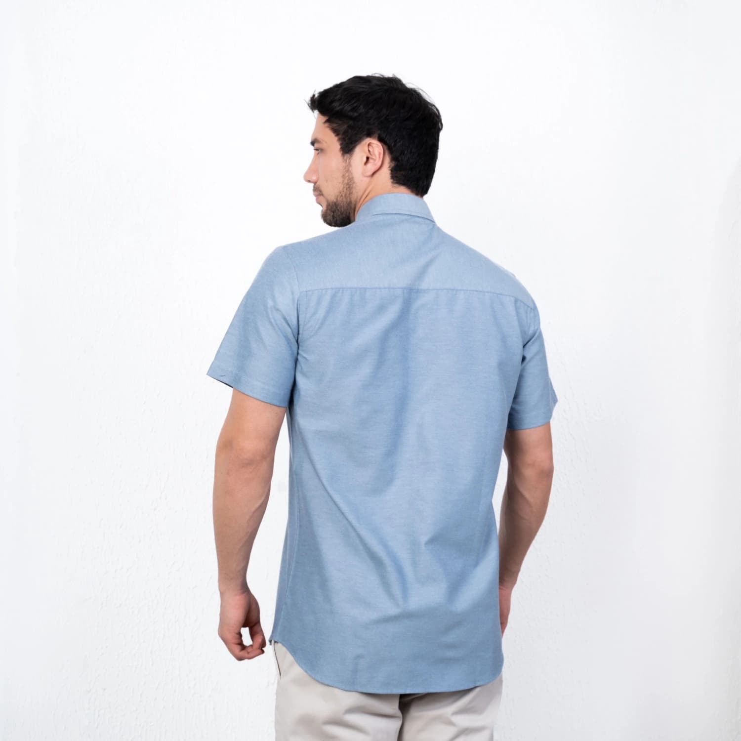 Camisa Oxford MC Etiqueta Azul con diseño Francés PC-62606CA vista 2