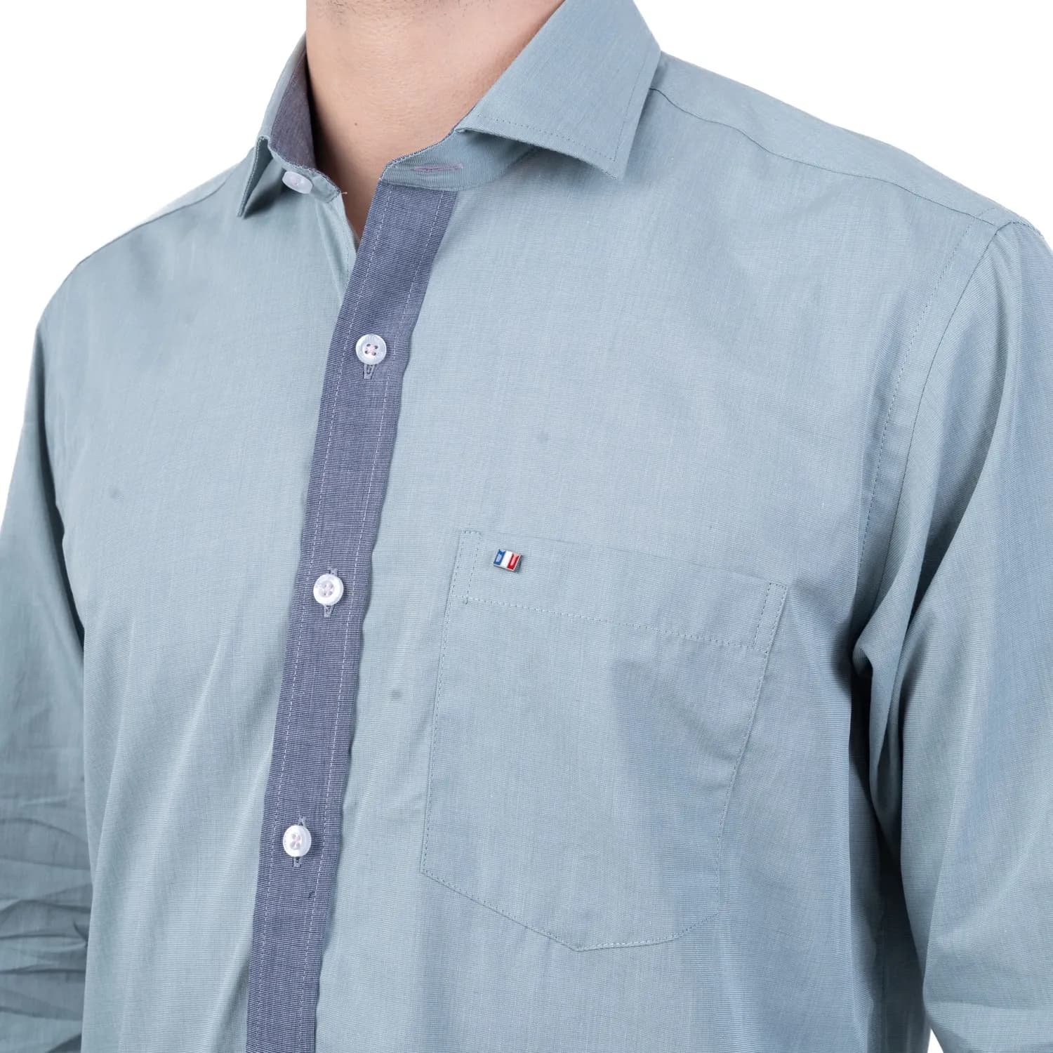 Camisa ML Color Entero Etiqueta Tessuto made in Italy con diseño Francés PC-63771CAA vista 3