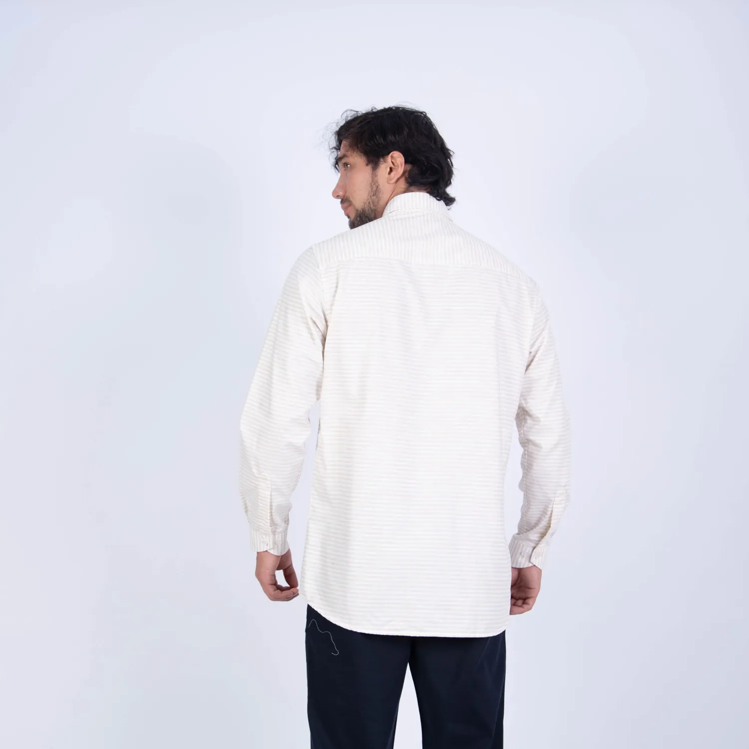 Camisa ML Sport con Cuello Frances Etiqueta Puro Lino Italy PC-63800CAA vista 2