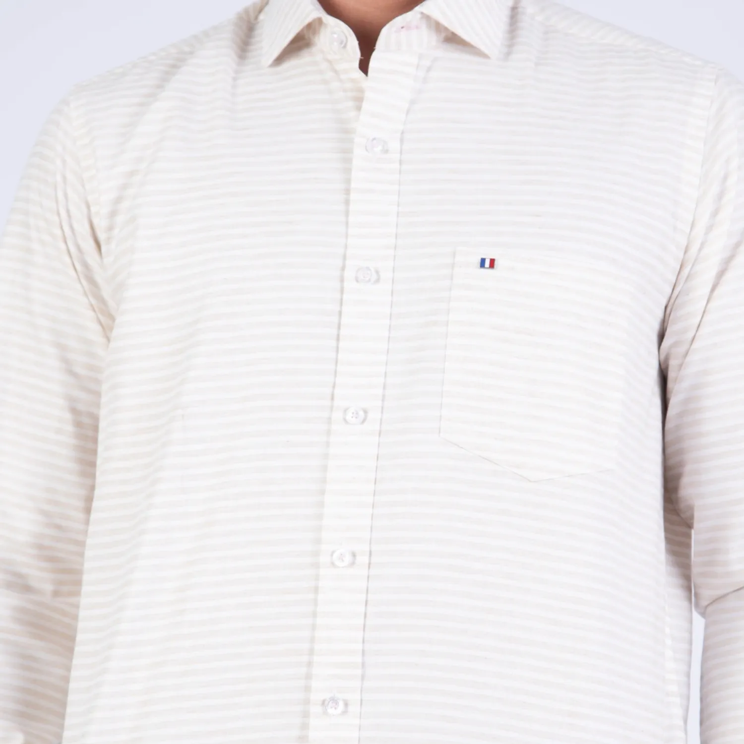 Camisa ML Sport con Cuello Frances Etiqueta Puro Lino Italy PC-63800CAA vista 3
