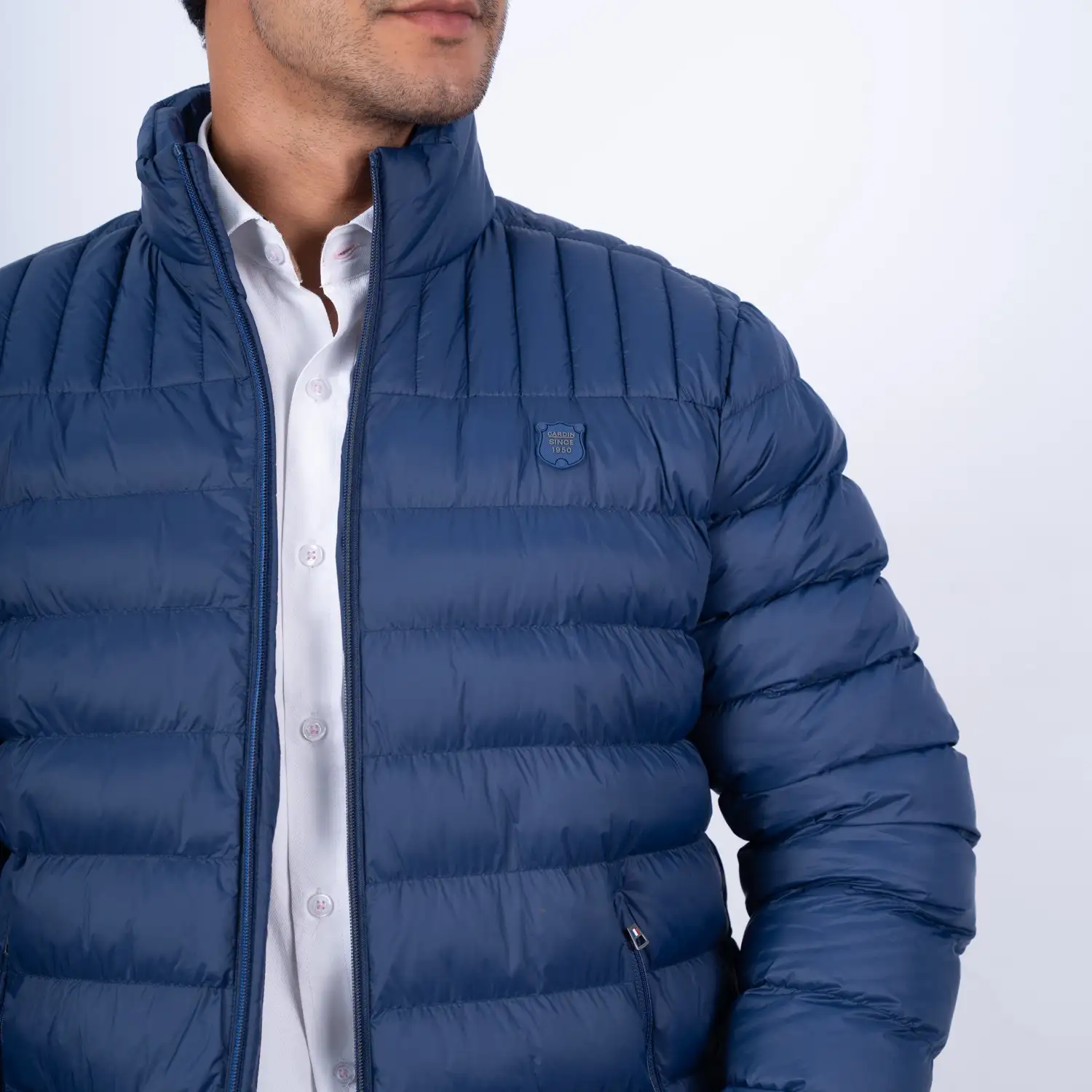 Casaca de Nylon Zipper en contraste con diseño francés PC-63102CS vista 3