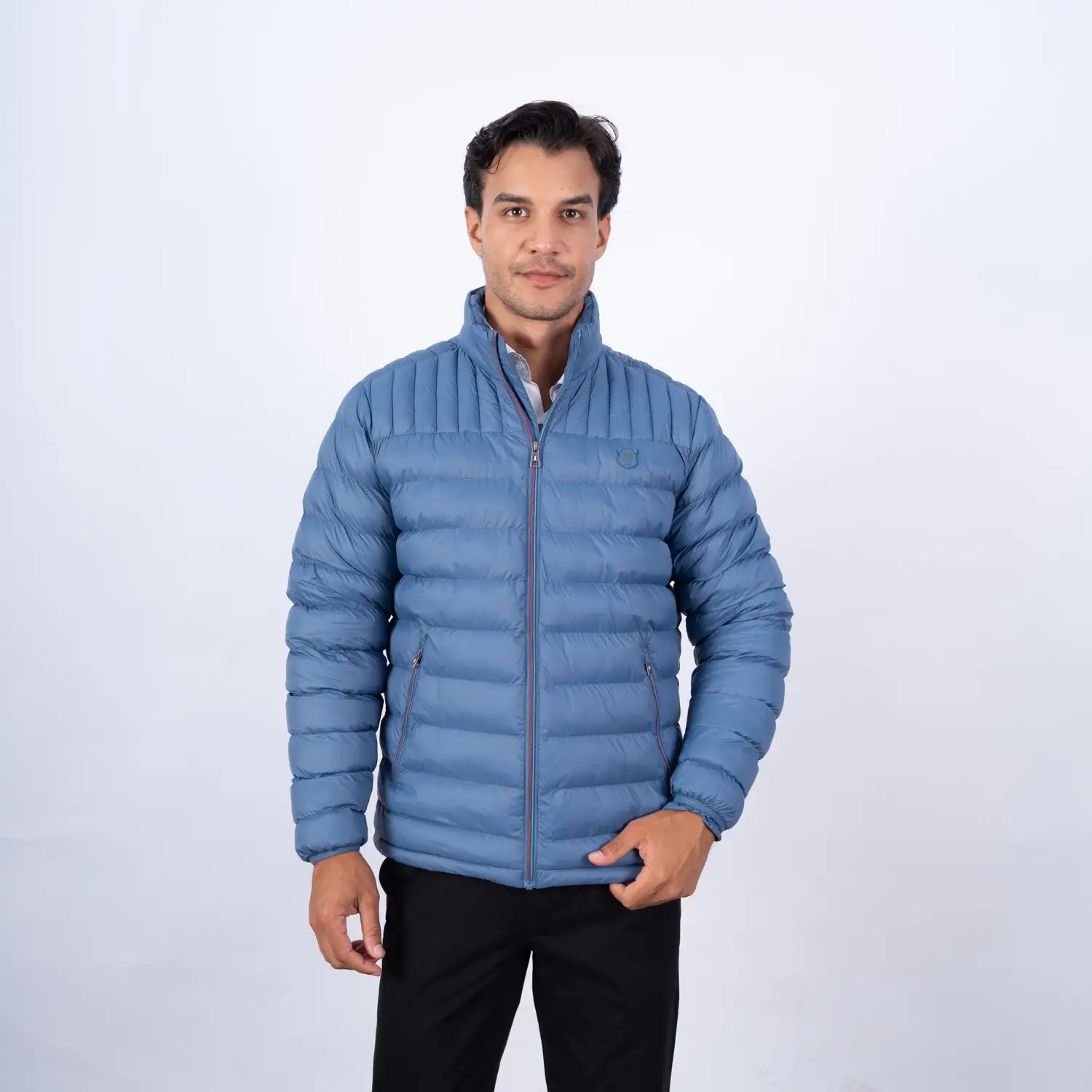 Casaca de Nylon Zipper en contraste con diseño francés PC-63102CS