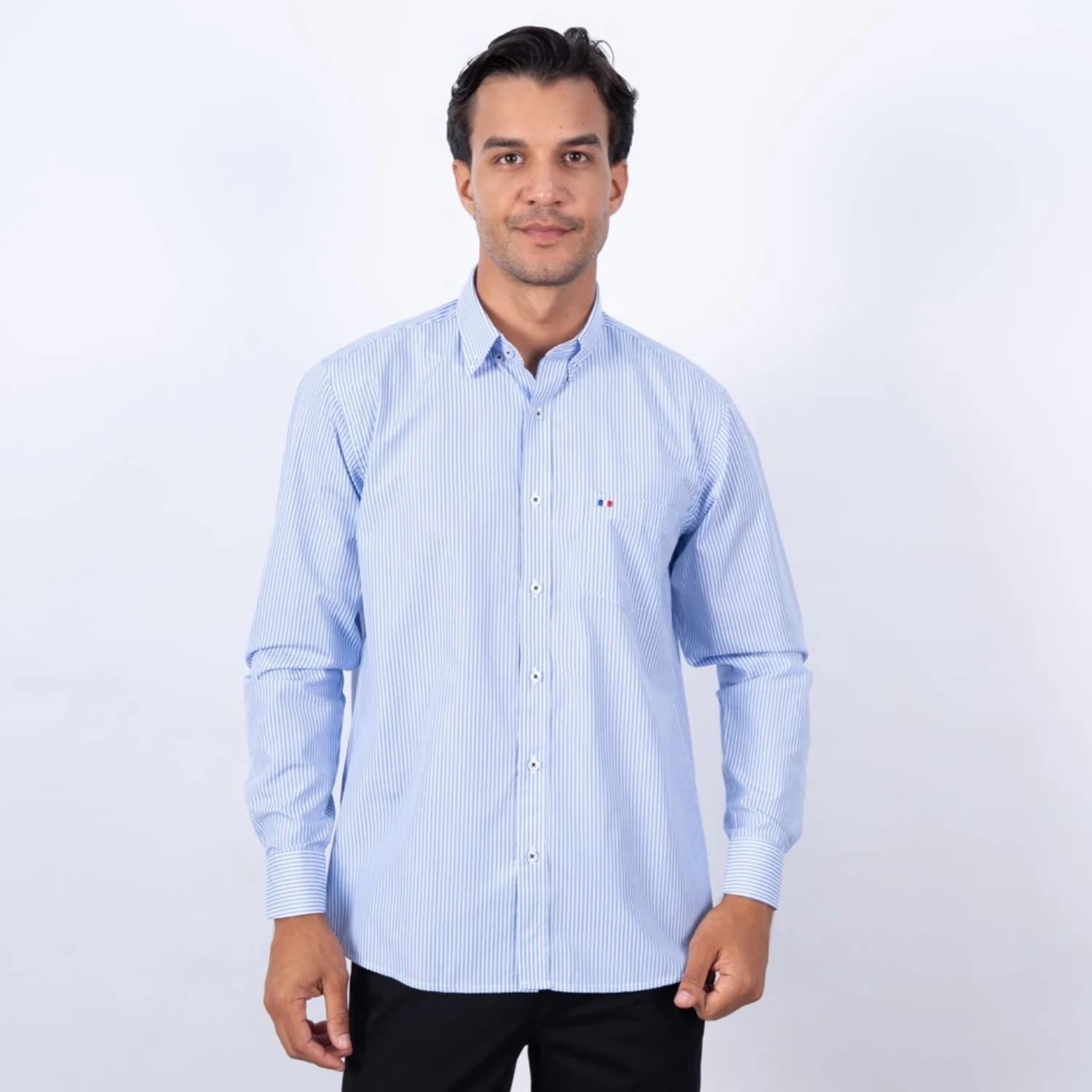 Camisa ML Etiqueta Azul PC-63608CA