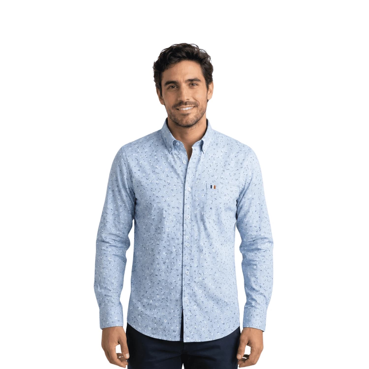 Camisa ML Estampada Etiqueta Azul con diseño Francés PC-63622CA