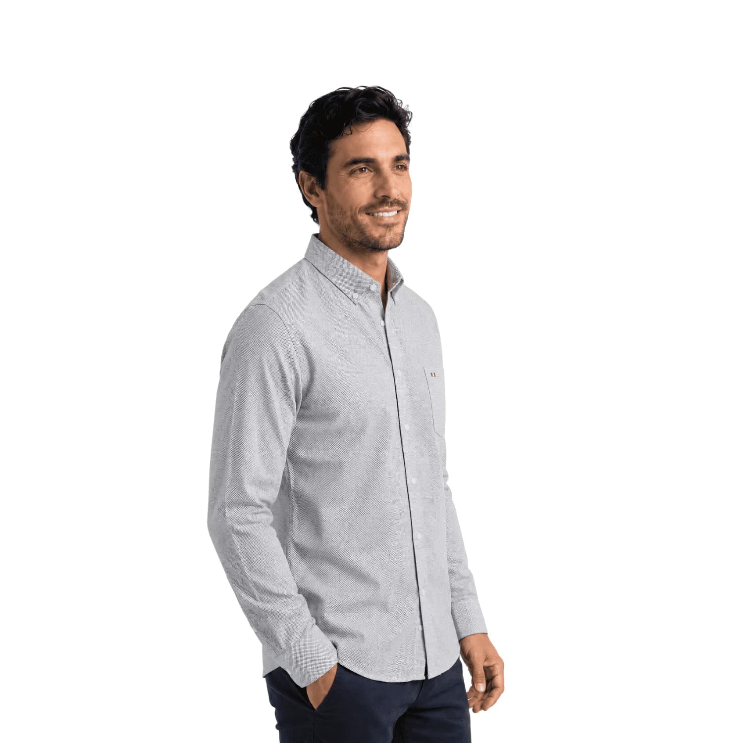 Camisa ML Etiqueta Azul con diseño Francés PC-63628CA vista 2