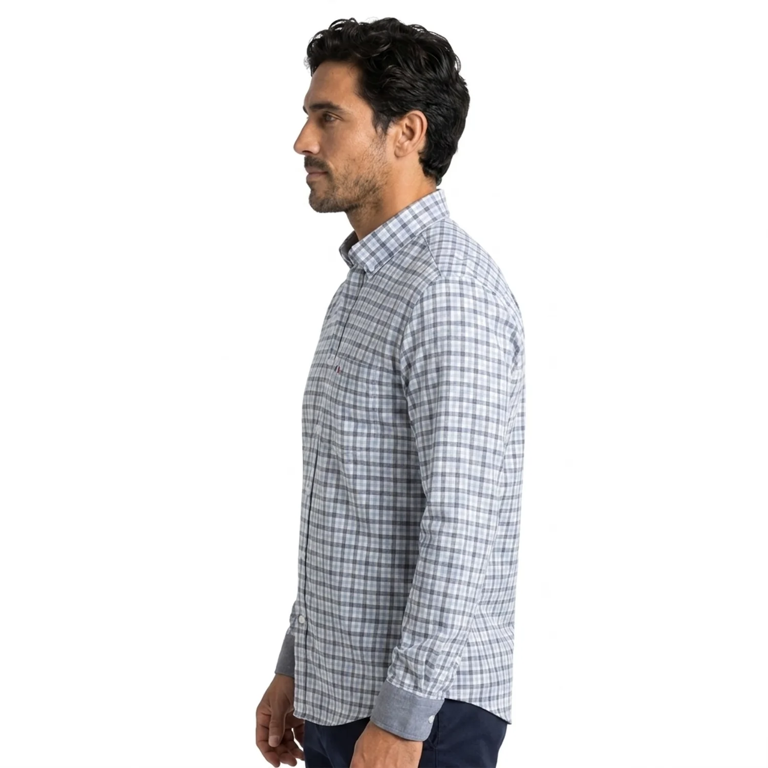 Camisa ML Etiqueta Azul con diseño Francés PC-63620CA vista 3