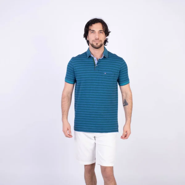 Polo MC Box Full Jacquard Etiqueta Azul PC-6007PO