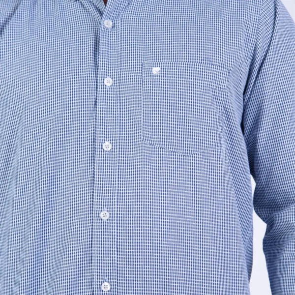 Camisa ML Color Entero ETQ AZUL con cuello frances PC-61600CA - Imagen 3
