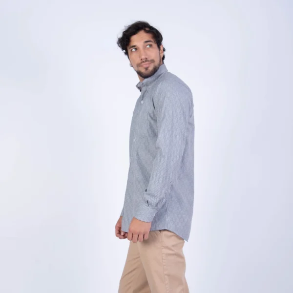 Camisa ML Color Entero ETQ AZUL con cuello frances PC-61600CA - Imagen 12