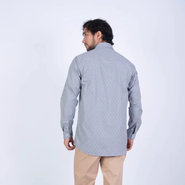 Camisa ML Color Entero ETQ AZUL con cuello frances PC-61600CA - Imagen 7