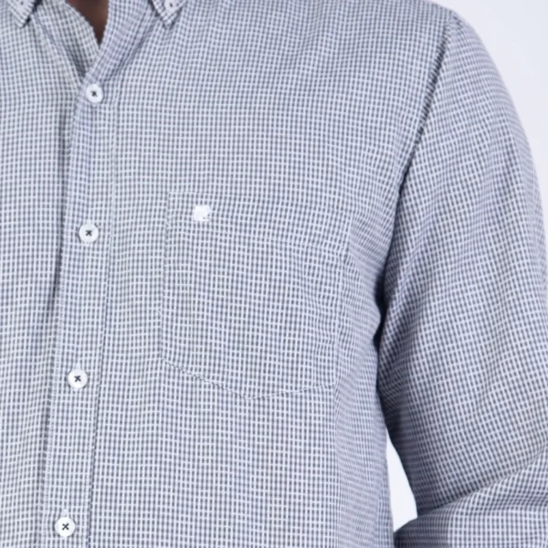 Camisa ML Color Entero ETQ AZUL con cuello frances PC-61600CA - Imagen 8