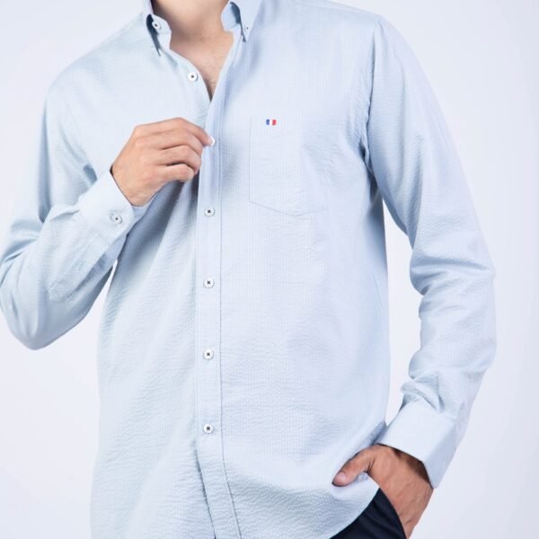 CAMISA ML SEERSUCKER ETQ AZUL PC-61622CA - Imagen 11