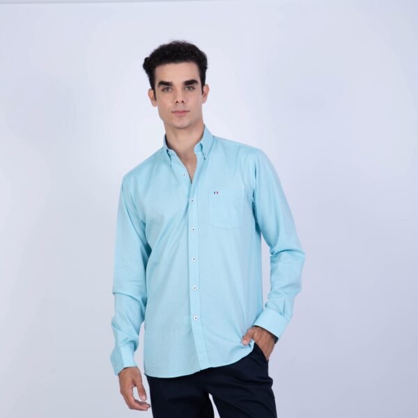 CAMISA ML SEERSUCKER ETQ AZUL PC-61622CA - Imagen 5