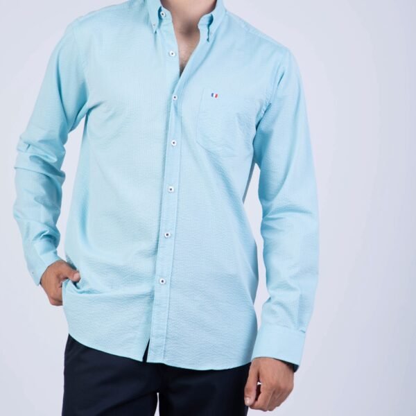 CAMISA ML SEERSUCKER ETQ AZUL PC-61622CA - Imagen 6