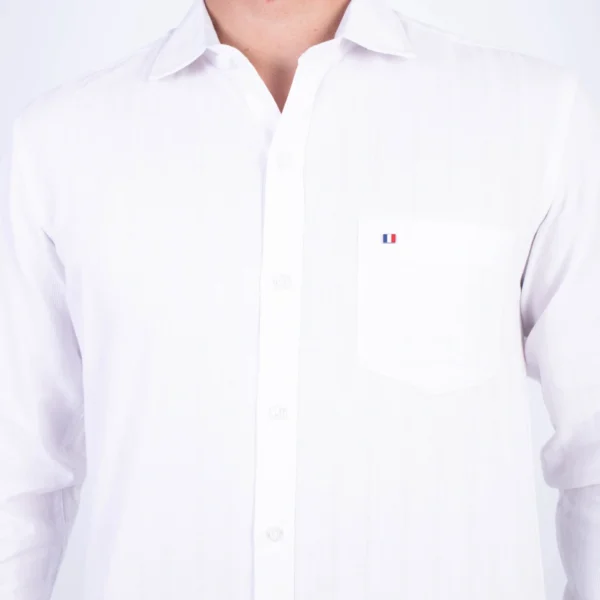 Camisa ML Dobby Etiqueta Azul con diseño frances PC-62653 - Imagen 3