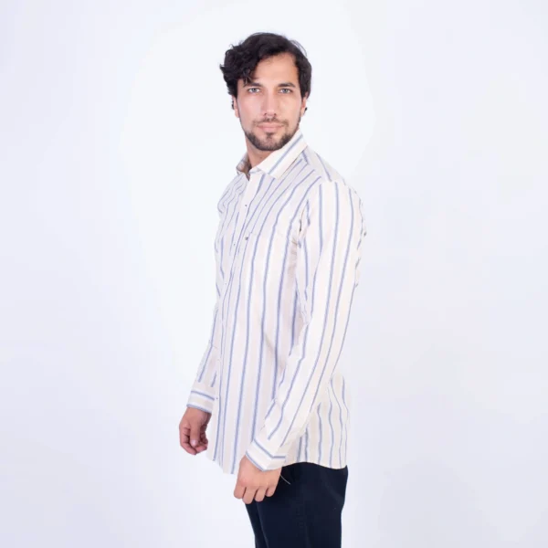 Camisa ML Seersucker Etiqueta Azul con diseño frances PC-62651CA - Imagen 7