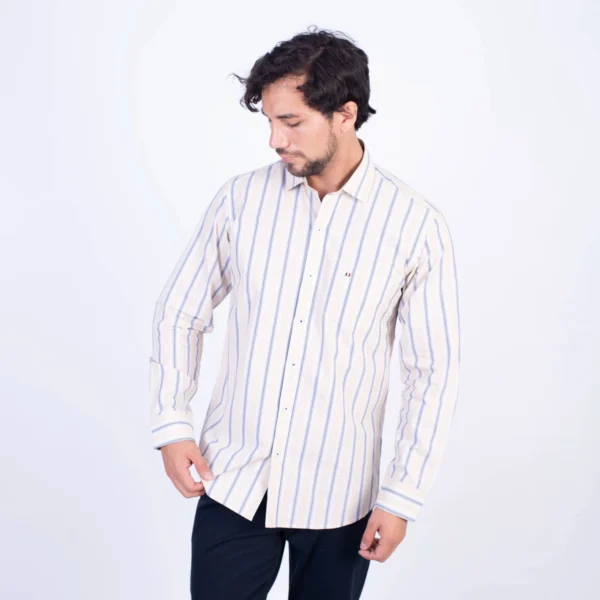 Camisa ML Seersucker Etiqueta Azul con diseño frances PC-62651CA - Imagen 4
