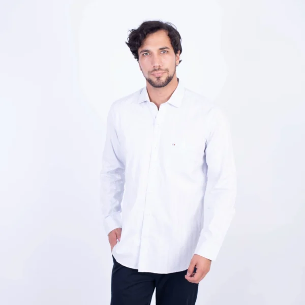 Camisa ML Dobby Etiqueta Azul con diseño frances PC-62653 - Imagen 12
