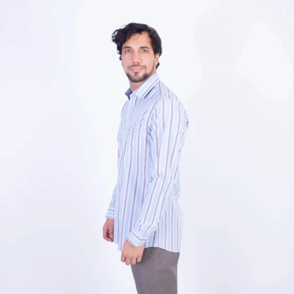 Camisa ML Seersucker Etiqueta Azul con diseño frances PC-62651CA - Imagen 10