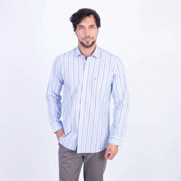 Camisa ML Seersucker Etiqueta Azul con diseño frances PC-62651CA - Imagen 12
