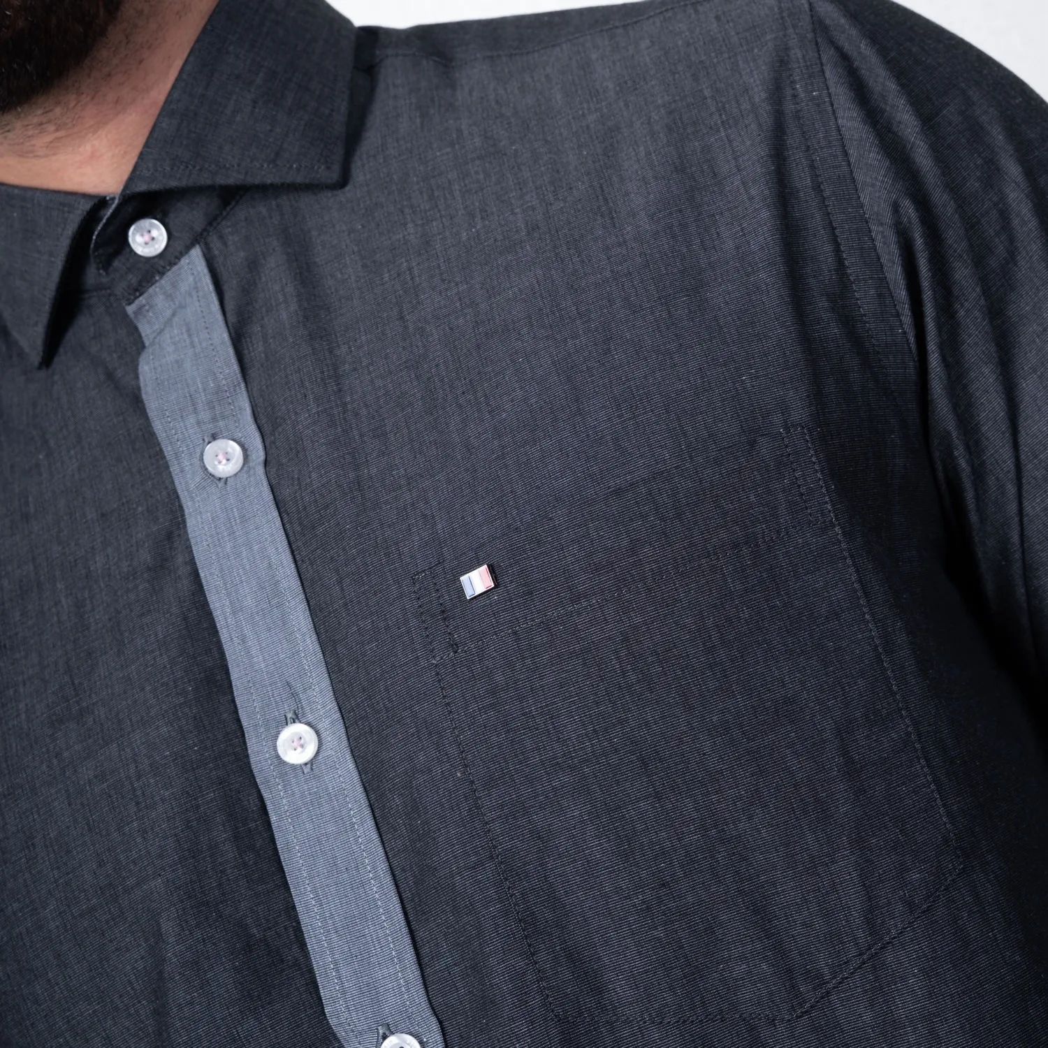 Camisa ML Color Entero Etiqueta Tessuto made in Italy con diseño Francés PC-63771CAA - Imagen 23
