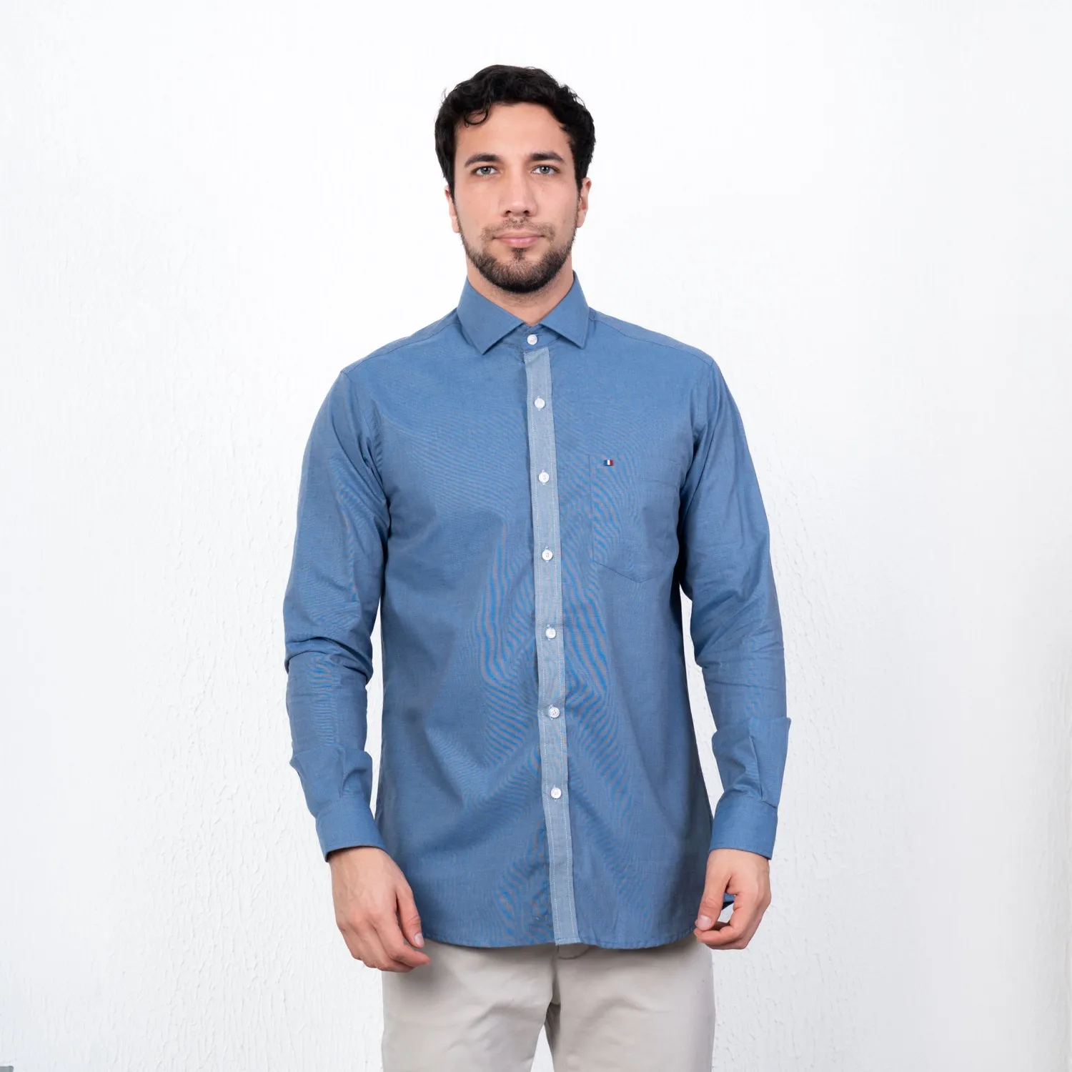 Camisa ML Color Entero Etiqueta Tessuto made in Italy con diseño Francés PC-63771CAA - Imagen 34