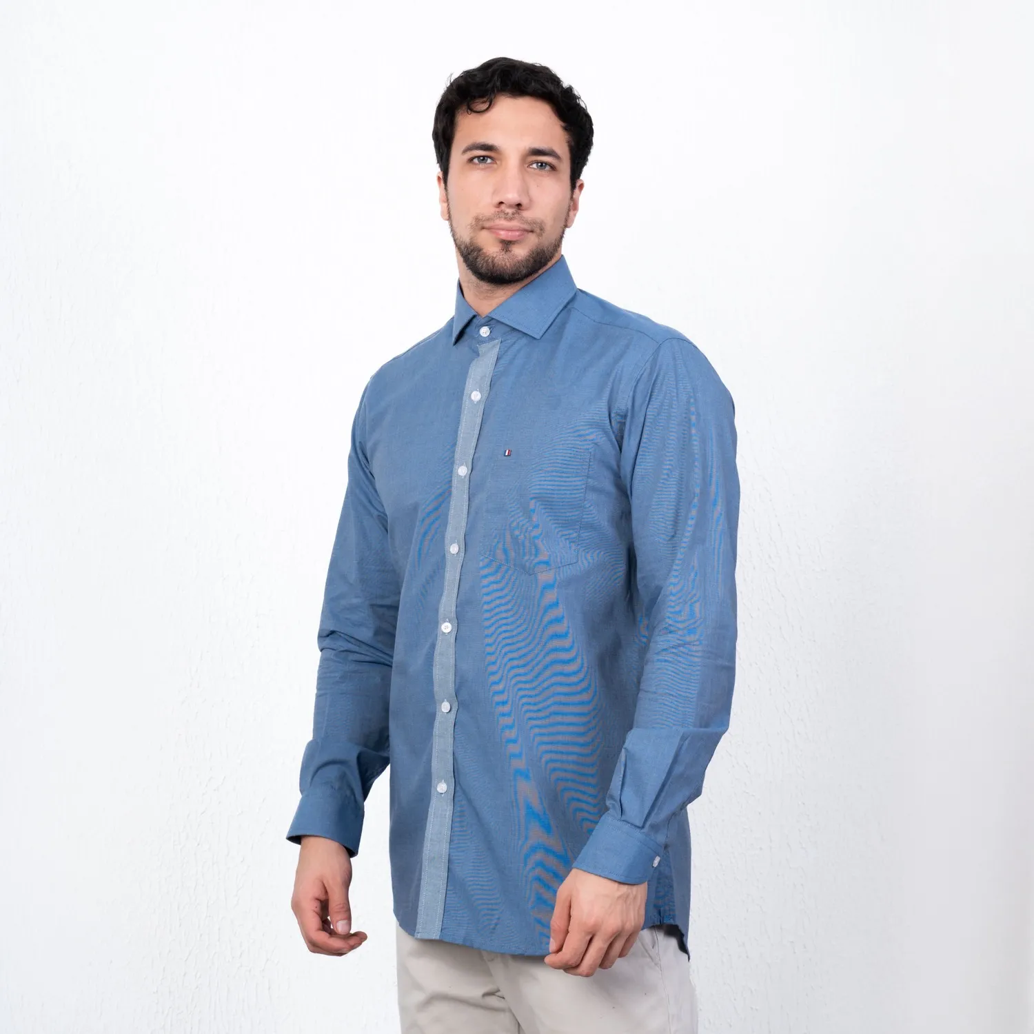 Camisa ML Color Entero Etiqueta Tessuto made in Italy con diseño Francés PC-63771CAA - Imagen 35