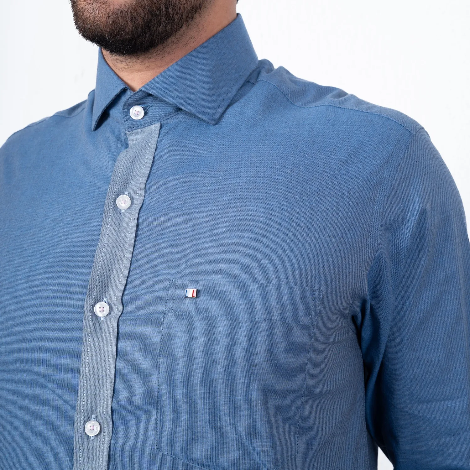 Camisa ML Color Entero Etiqueta Tessuto made in Italy con diseño Francés PC-63771CAA - Imagen 37