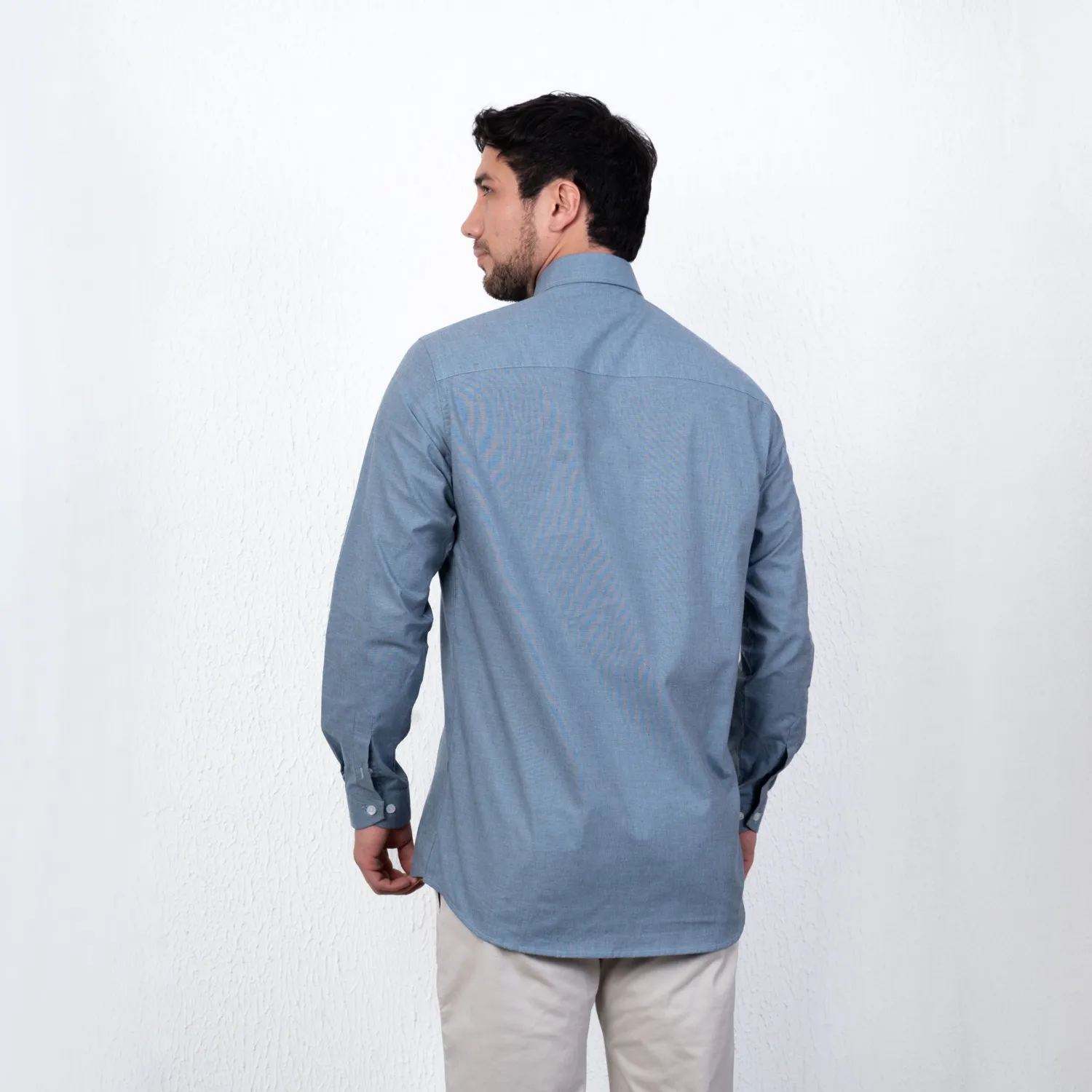 Camisa ML Color Entero Etiqueta Tessuto made in Italy con diseño Francés PC-63771CAA - Imagen 13
