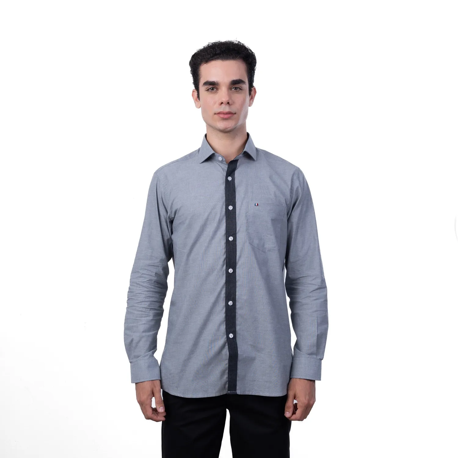 Camisa ML Color Entero Etiqueta Tessuto made in Italy con diseño Francés PC-63771CAA - Imagen 24