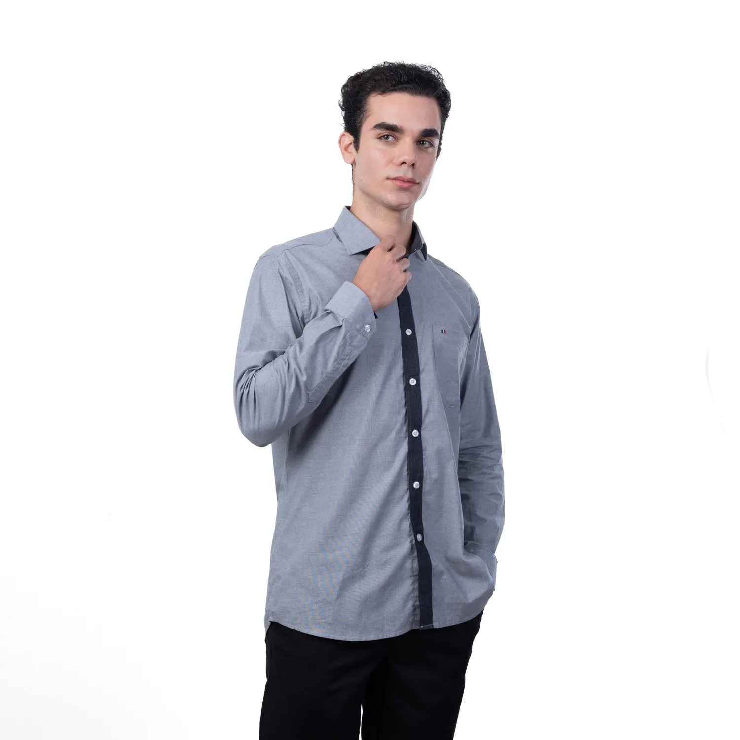 Camisa ML Color Entero Etiqueta Tessuto made in Italy con diseño Francés PC-63771CAA - Imagen 26