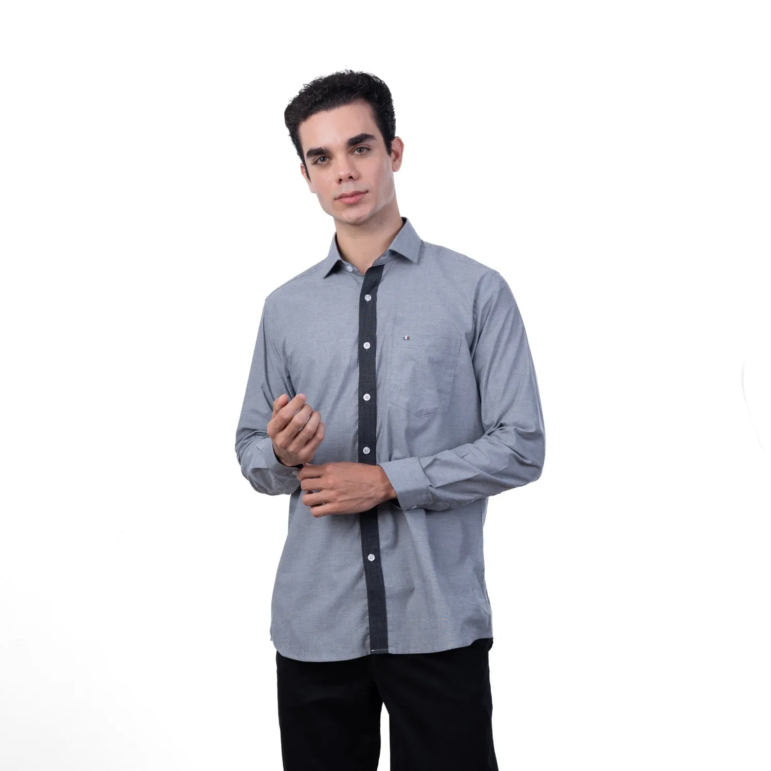 Camisa ML Color Entero Etiqueta Tessuto made in Italy con diseño Francés PC-63771CAA - Imagen 27