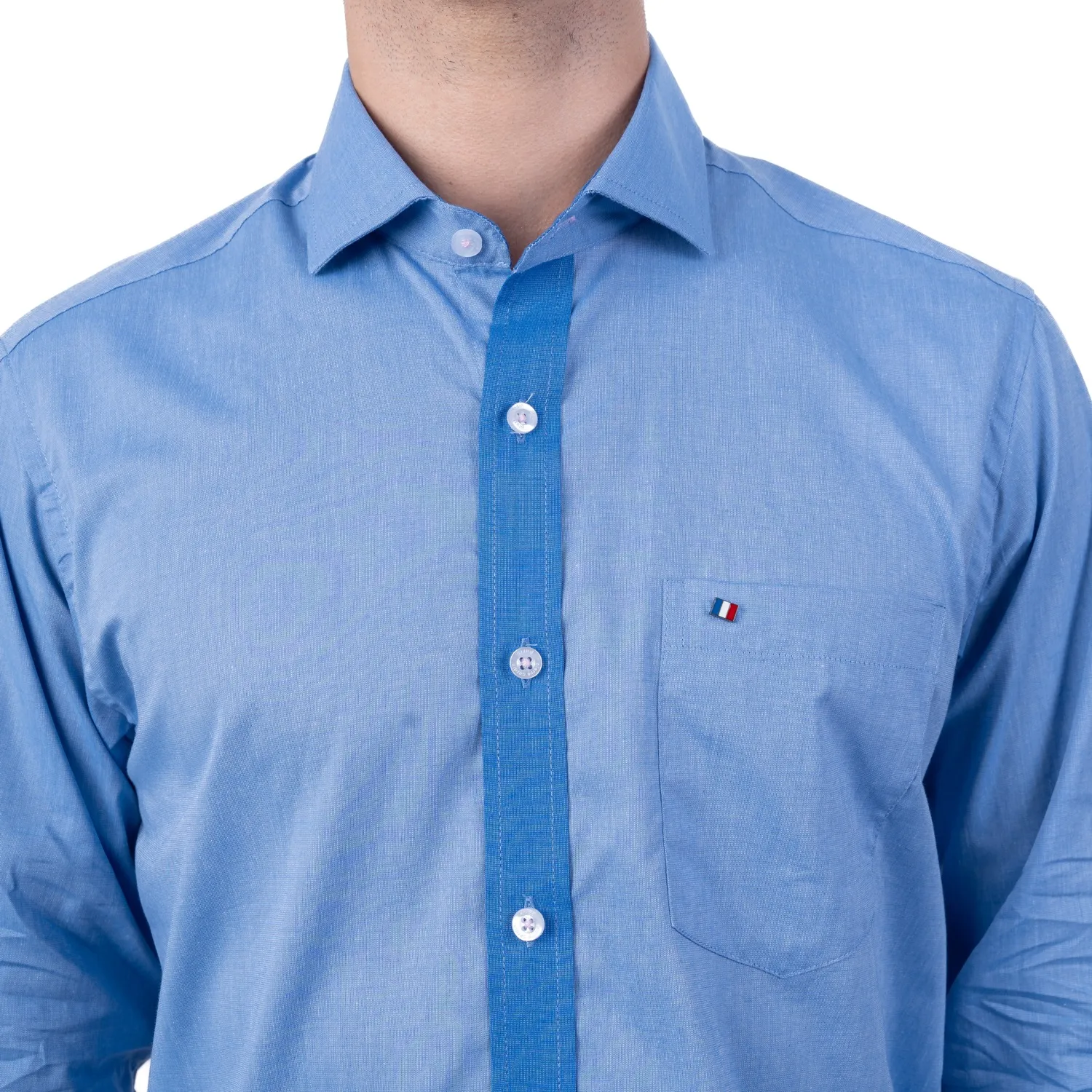 Camisa ML Color Entero Etiqueta Tessuto made in Italy con diseño Francés PC-63771CAA - Imagen 10