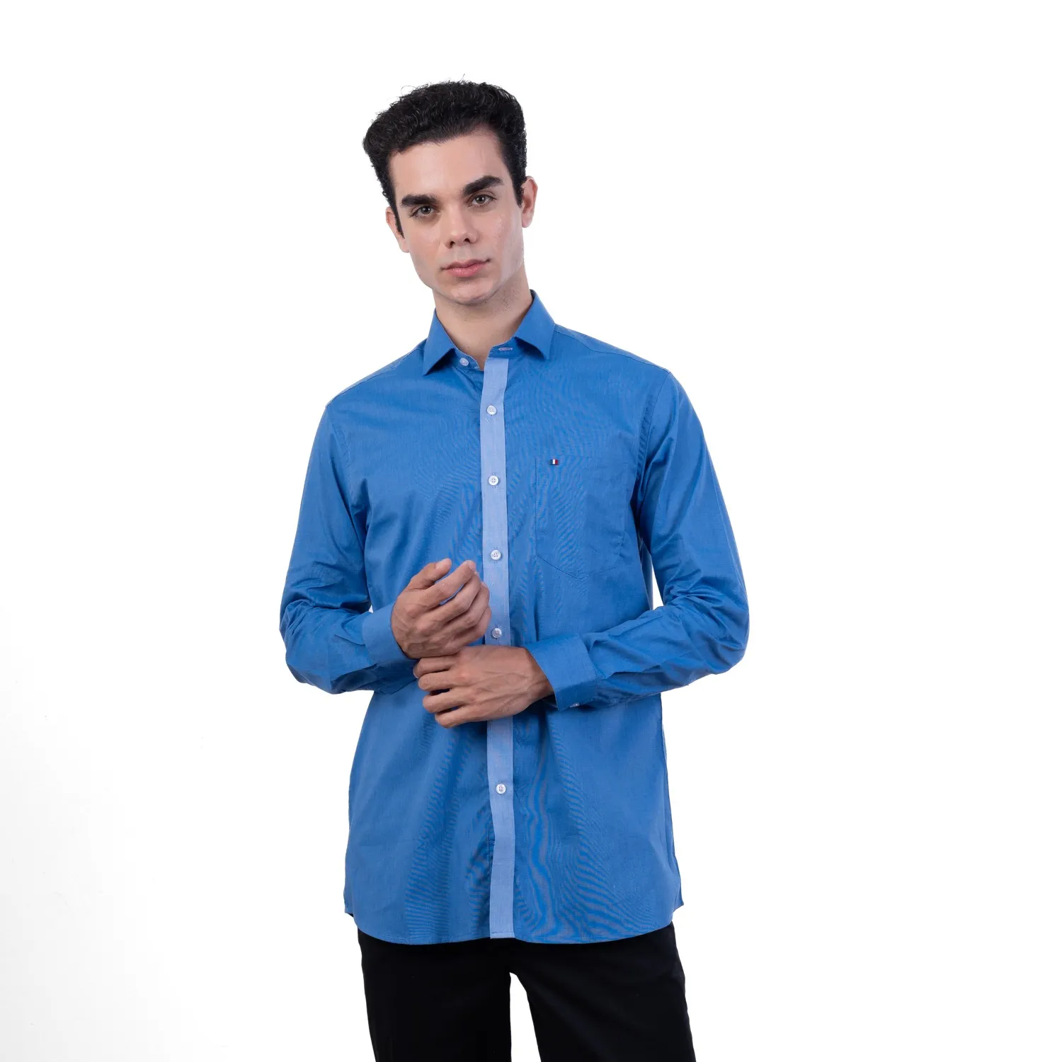 Camisa ML Color Entero Etiqueta Tessuto made in Italy con diseño Francés PC-63771CAA - Imagen 41