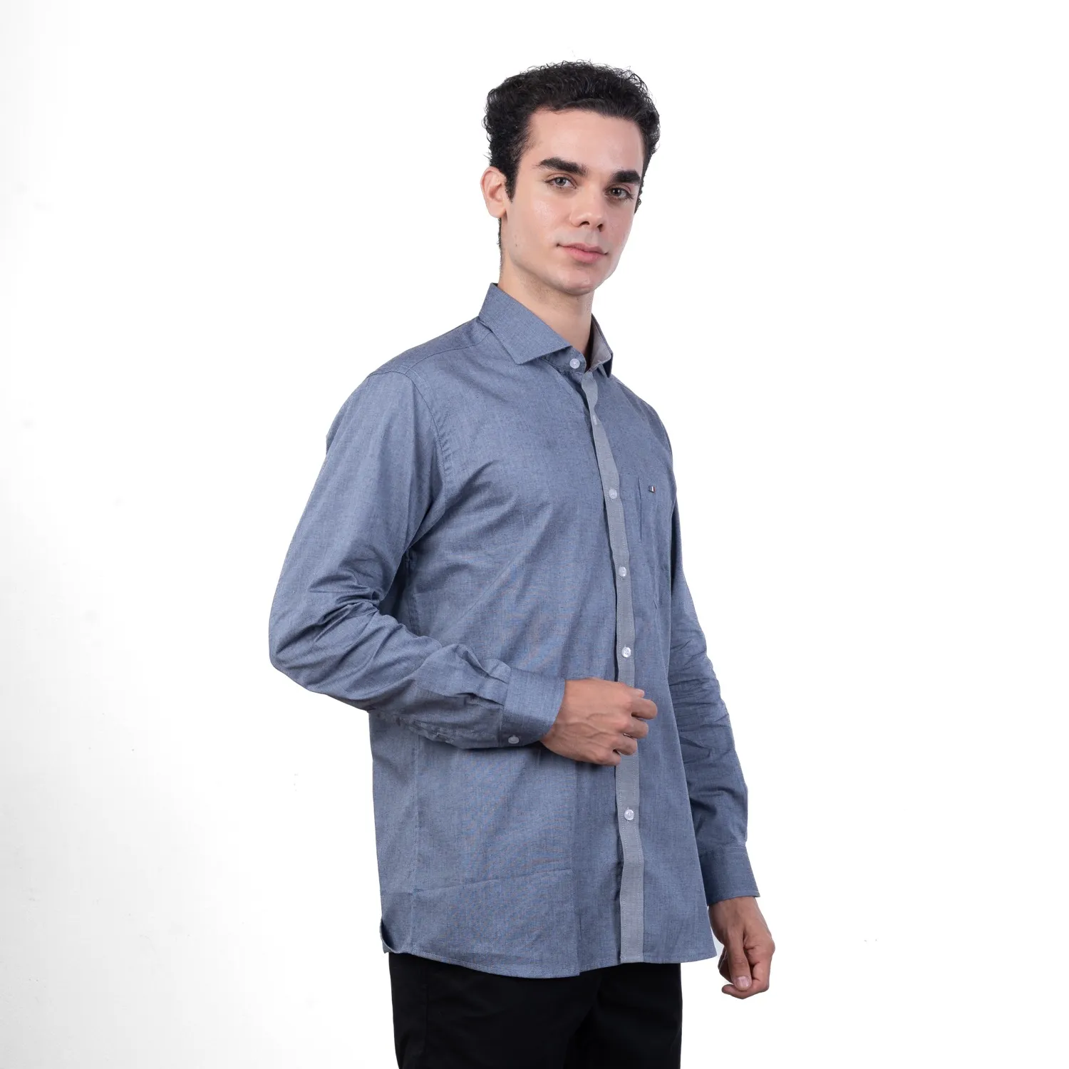 Camisa ML Color Entero Etiqueta Tessuto made in Italy con diseño Francés PC-63771CAA - Imagen 17