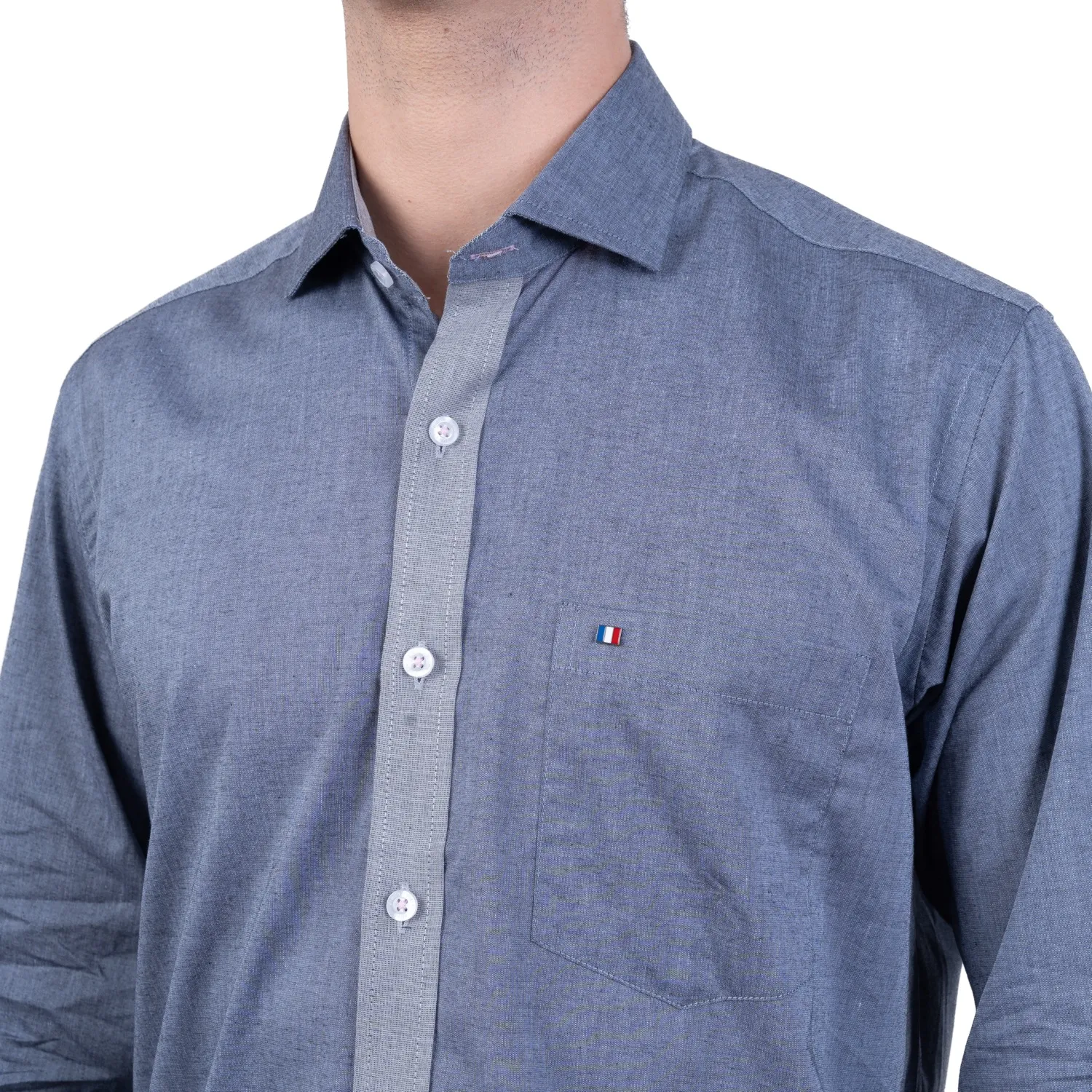 Camisa ML Color Entero Etiqueta Tessuto made in Italy con diseño Francés PC-63771CAA - Imagen 19