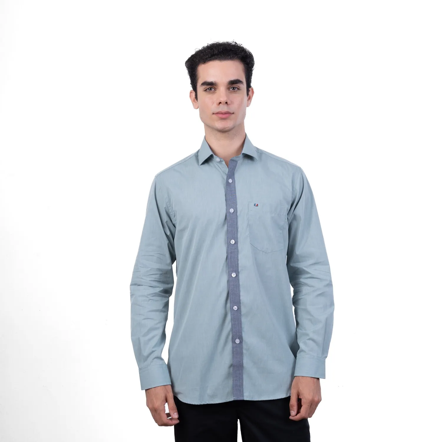 Camisa ML Color Entero Etiqueta Tessuto made in Italy con diseño Francés PC-63771CAA - Imagen 29