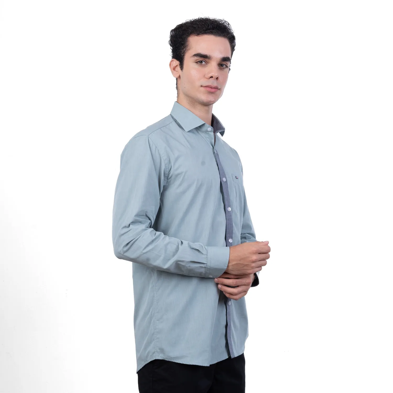 Camisa ML Color Entero Etiqueta Tessuto made in Italy con diseño Francés PC-63771CAA - Imagen 31