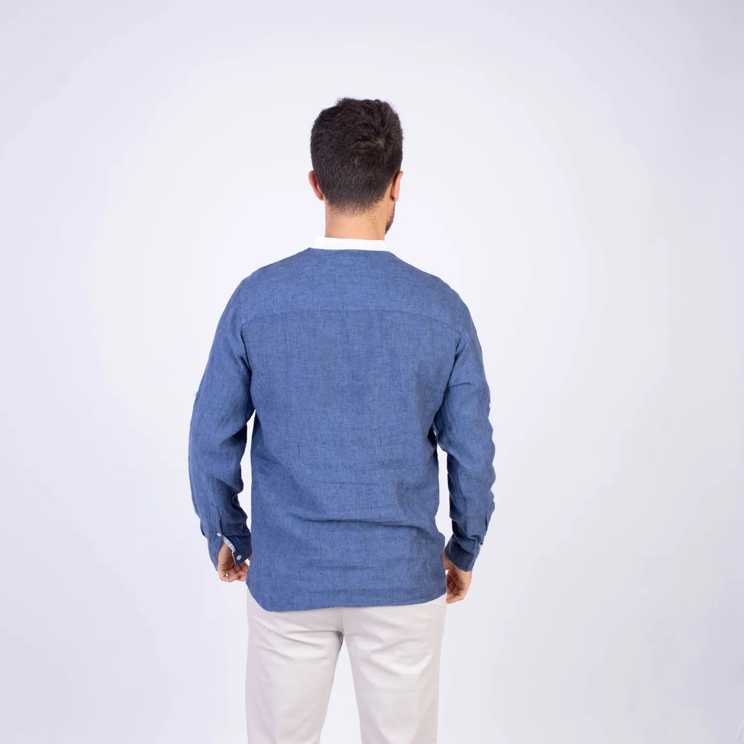 Camisa ML Sport con Cuello Redondo Etiqueta Puro Lino Italy PC-63812CAA - Imagen 11