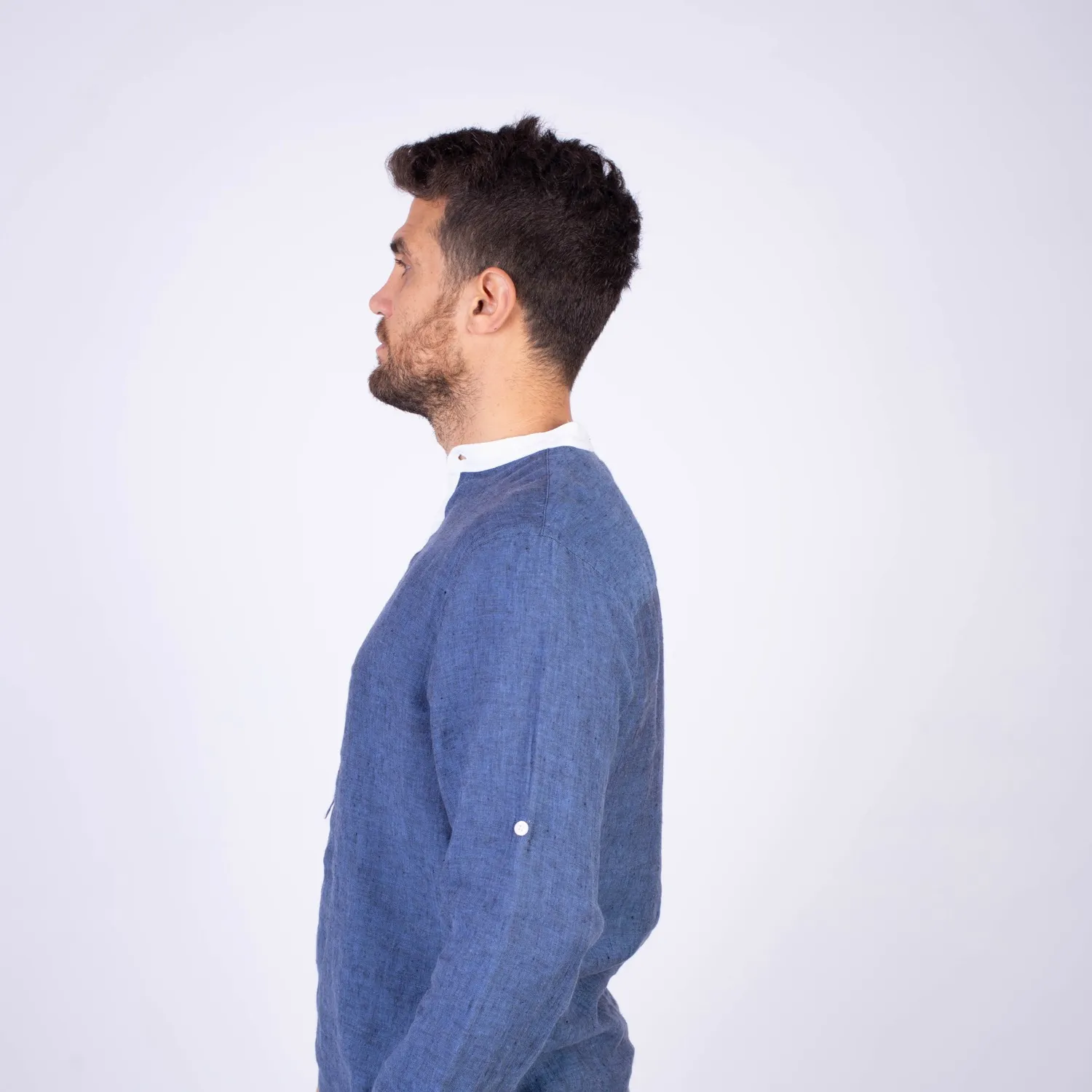 Camisa ML Sport con Cuello Redondo Etiqueta Puro Lino Italy PC-63812CAA - Imagen 8