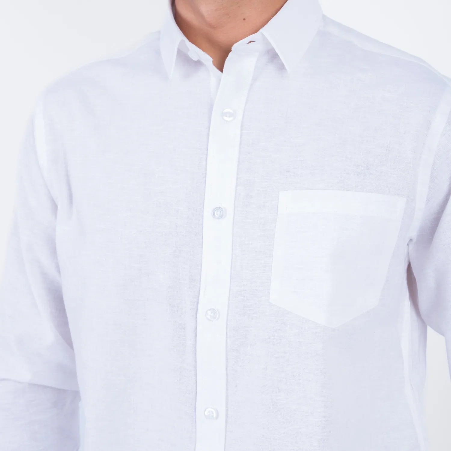 Camisa ML Color Entero con Cuello Frances Etiqueta Puro Lino Italy PC-63893CAA - Imagen 25